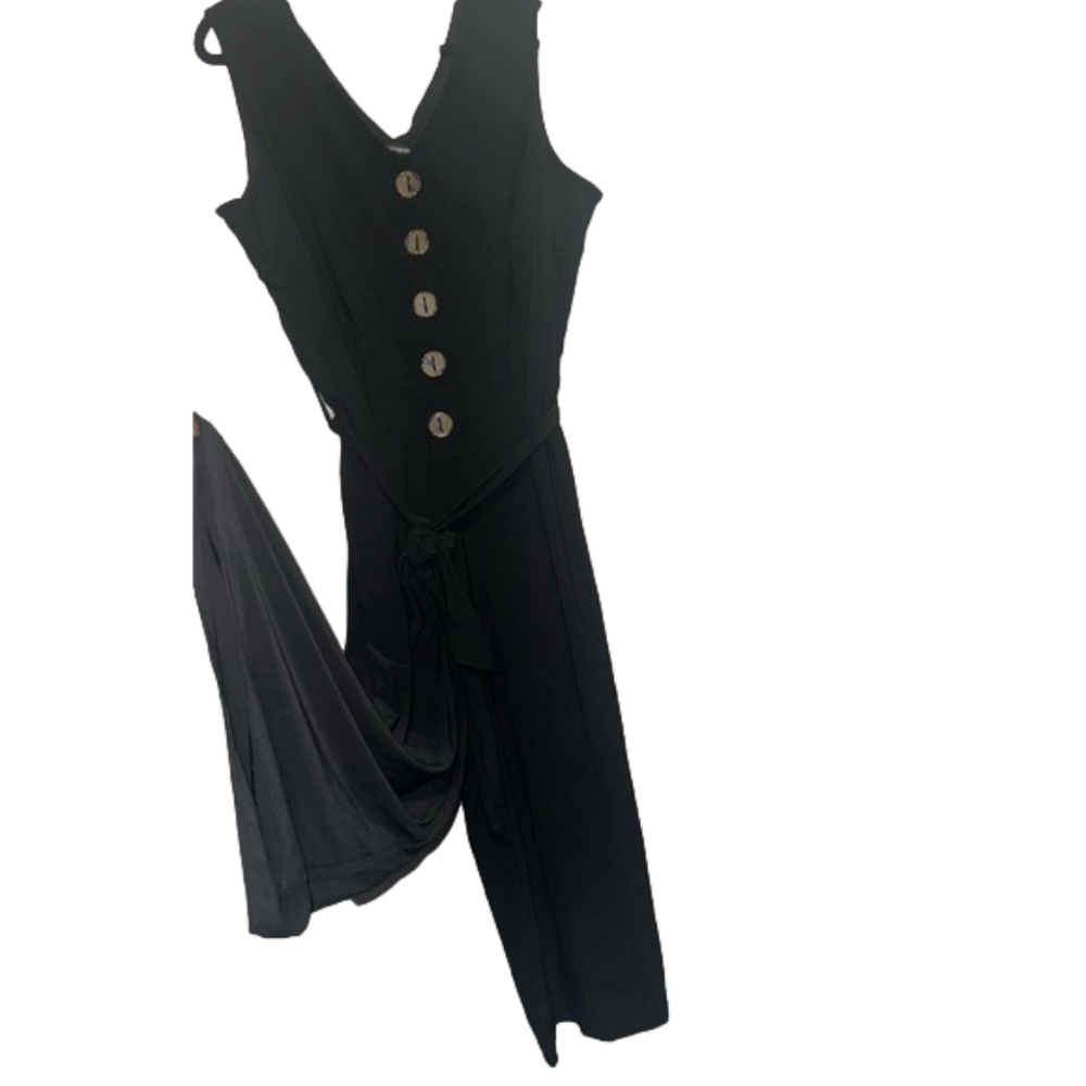 Nina Leonard Black wide-leg jumpsuit size 1X